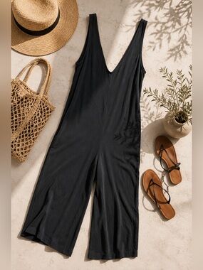 Lulus Black Modal Wide Leg Jumpsuit | XS | Minimal Lounge Travel